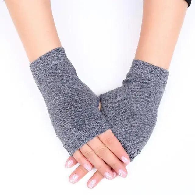 Winter Gloves Female Fingerless Gloves Without Fingers Women Warm Winter Gloves Hand Wrist Warmer For Women Winter Cute Solid Color Half Knitted Wool Gloves