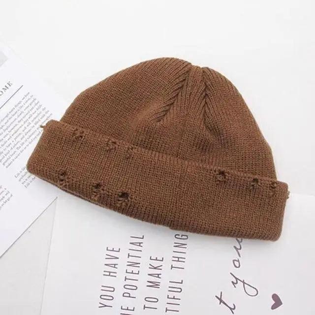Winter Hat Women Knitted Fashion Warm Thick Hat Autumn Hip Hop Hole Beanies Unisex Basic Cap For Both Men Women Knitted Beanies Fashion Warm Hat