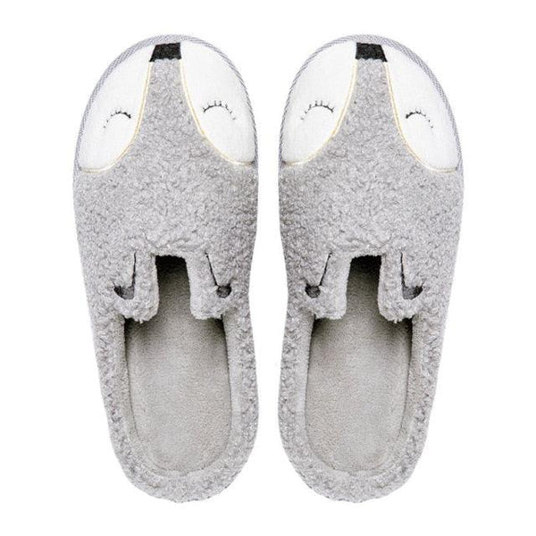 Winter House Women Fur Slippers Soft Memory Foam Sole Cute Fox Bear Bedroom Fluffy Slippers Couples Plush Shoes Comfortable Closed Toe House Slippers Shoes Anti slip Sandals Lightweight Winter Indoor Cartoon Slippers