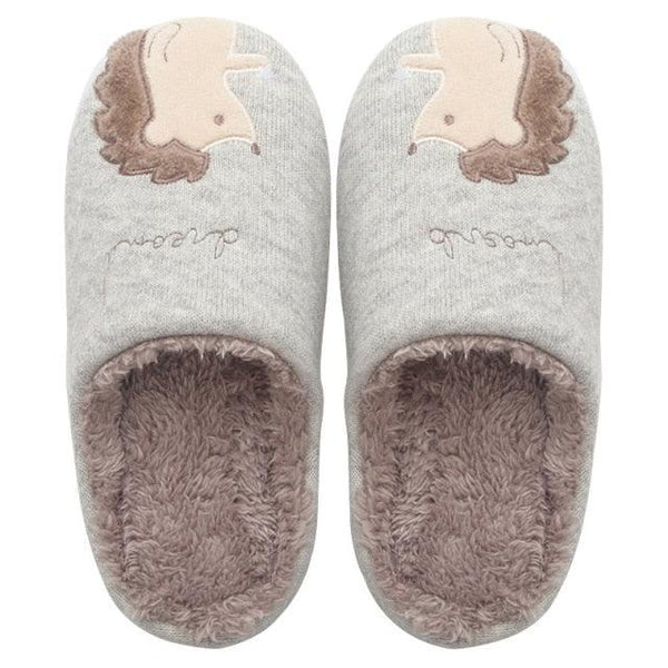 Winter House Women Fur Slippers Soft Memory Foam Sole Cute Fox Bear Bedroom Fluffy Slippers Couples Plush Shoes Comfortable Closed Toe House Slippers Shoes Anti slip Sandals Lightweight Winter Indoor Cartoon Slippers
