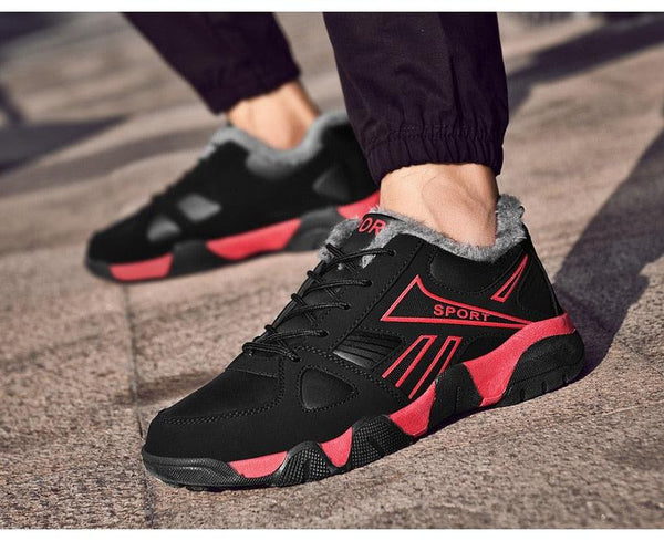 Winter Leather Sneakers Keep Warm Waterproof Mans Sneakers Work Casual Shoes Mens Autumn Anti-slip Leather Lace Up Lightweight Soft Modern Comfortable Classic Walking Sneakers