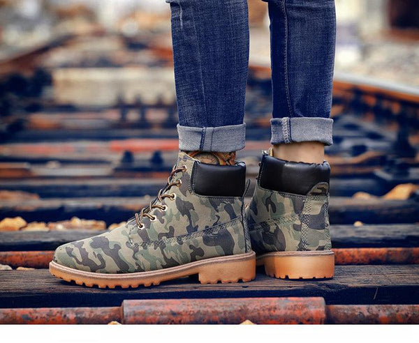 Winter Luxury Shoes Mens Flat Heel Boots Fashion Warm Ankle Boots Outdoor Warm Non Slip Fur Lined Ankle Boots Leather Winter Walking Shoes For Mens