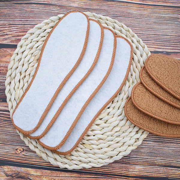 Winter men's and women's alpaca insoles winter plus velvet thick warm cotton insoles snow boots sports insoles