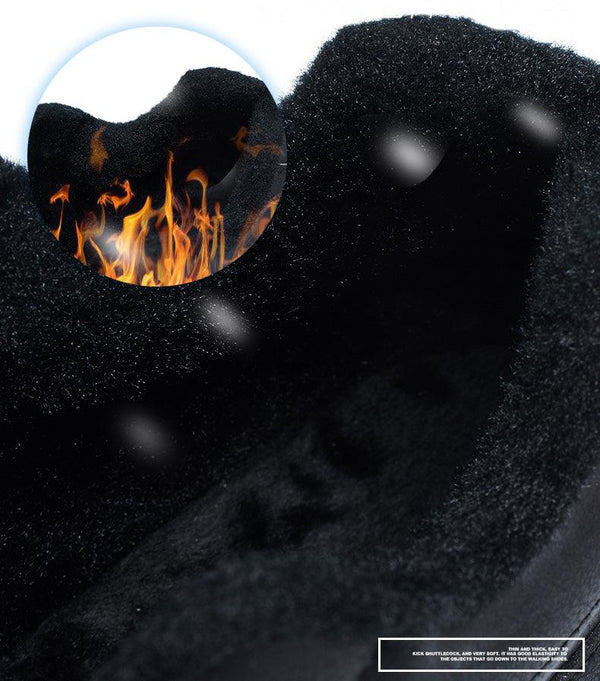 Winter Men's Thick Fur Warm Ankle Shoes Waterproof Men's Trend Casual Sneakers No-slip Shoes Men Footwear Low-Top Sneakers Non-Slip Wear-Resistant For Outdoor Sport