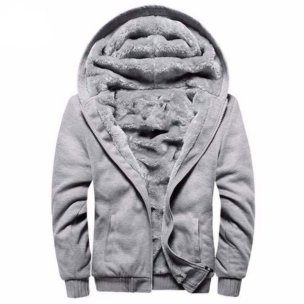 Winter Men's Hooded Long Sleeve Zipper Jacket
