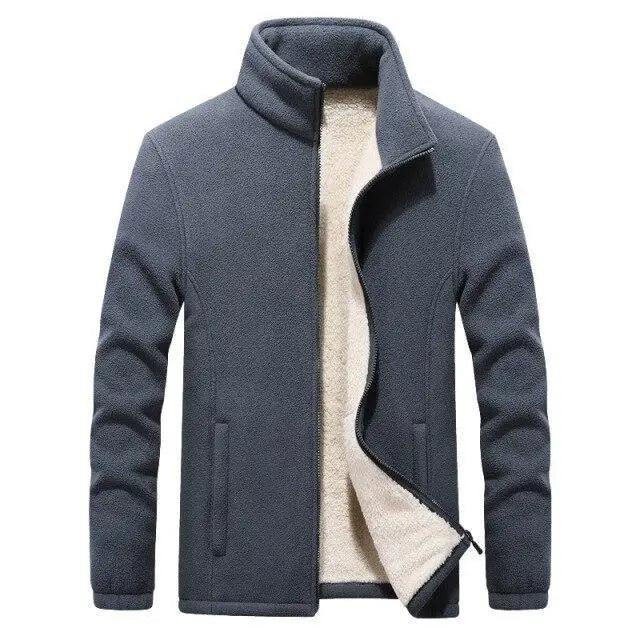 Winter Mens Jackets Thick Fleece Jackets Men Jackets Solid Casual Male Coats Clothing Men's Thickened Fleece Jackets New Trendy Up Unique Design Simple Jacket For Men Stylish Men's Fashion Clothing
