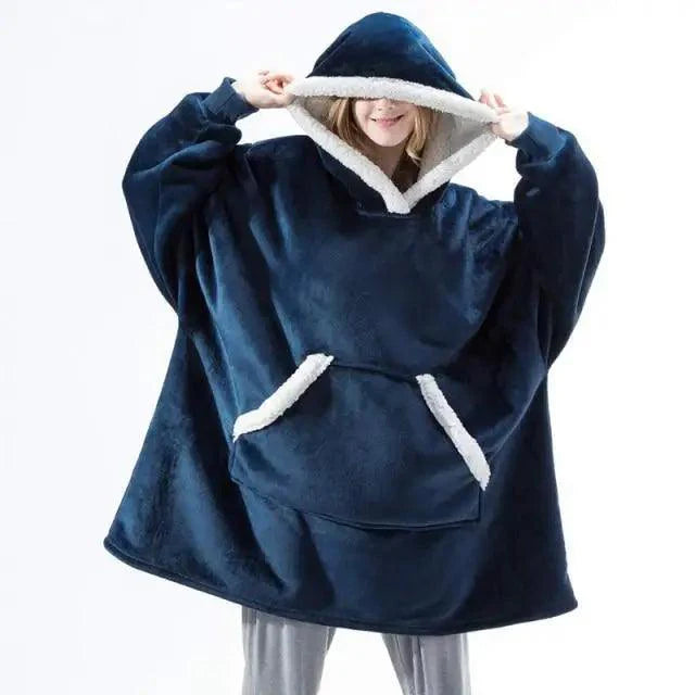 Winter Oversized Wearable Blanket Women Hoodies Sweatshirt TV Blanket With Sleeves Pullover Warm Soft Unisex Hoody Comfortable Sweatshirts For Autumn