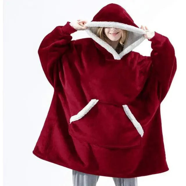 Winter Oversized Wearable Blanket Women Hoodies Sweatshirt TV Blanket With Sleeves Pullover Warm Soft Unisex Hoody Comfortable Sweatshirts For Autumn