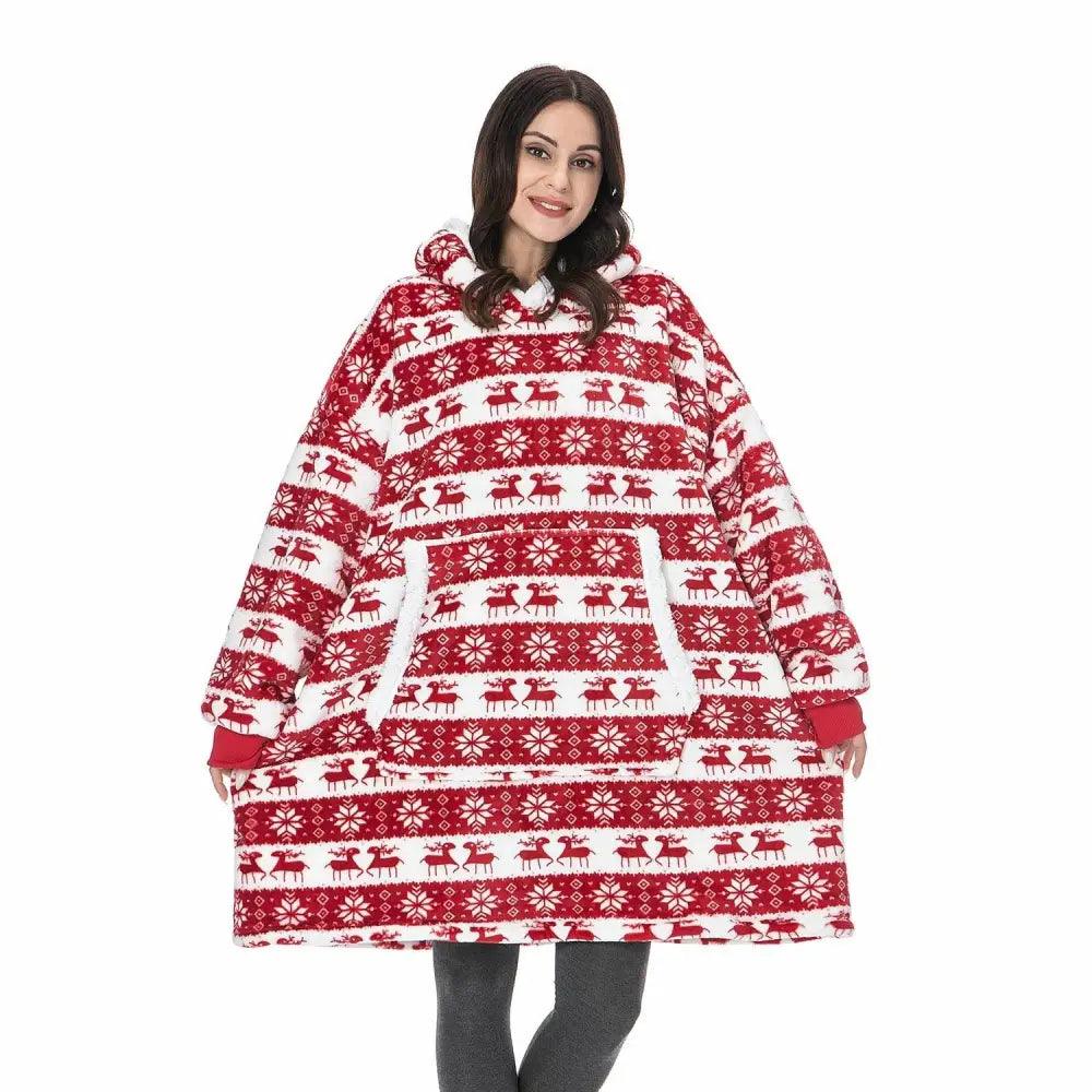 Winter Oversized Wearable Blanket Women Hoodies Sweatshirt TV Blanket With Sleeves Pullover Warm Soft Unisex Hoody Comfortable Sweatshirts For Autumn