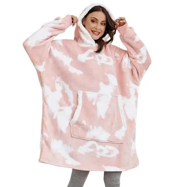 Winter Oversized Wearable Blanket Women Hoodies Sweatshirt TV Blanket With Sleeves Pullover Warm Soft Unisex Hoody Comfortable Sweatshirts For Autumn