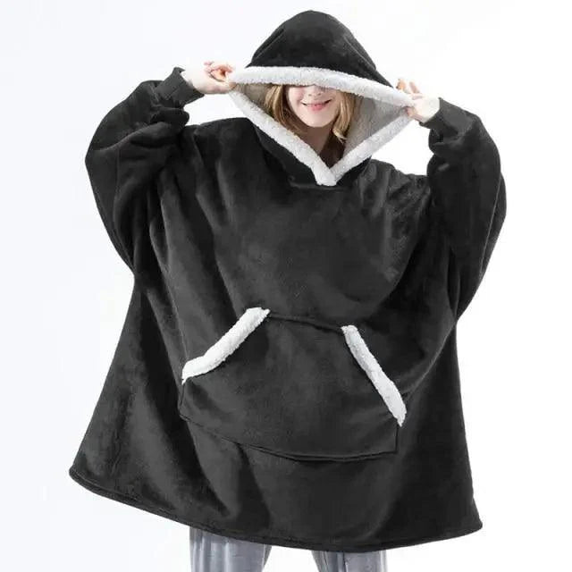 Winter Oversized Wearable Blanket Women Hoodies Sweatshirt TV Blanket With Sleeves Pullover Warm Soft Unisex Hoody Comfortable Sweatshirts For Autumn
