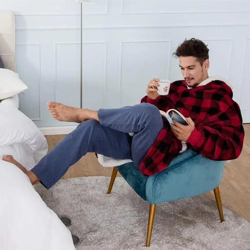 Winter Oversized Wearable Blanket Women Hoodies Sweatshirt TV Blanket With Sleeves Pullover Warm Soft Unisex Hoody Comfortable Sweatshirts For Autumn