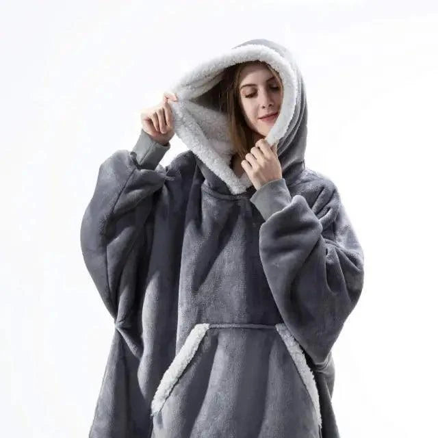 Winter Oversized Wearable Blanket Women Hoodies Sweatshirt TV Blanket With Sleeves Pullover Warm Soft Unisex Hoody Comfortable Sweatshirts For Autumn