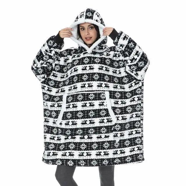 Winter Oversized Wearable Blanket Women Hoodies Sweatshirt TV Blanket With Sleeves Pullover Warm Soft Unisex Hoody Comfortable Sweatshirts For Autumn