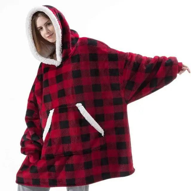 Winter Oversized Wearable Blanket Women Hoodies Sweatshirt TV Blanket With Sleeves Pullover Warm Soft Unisex Hoody Comfortable Sweatshirts For Autumn