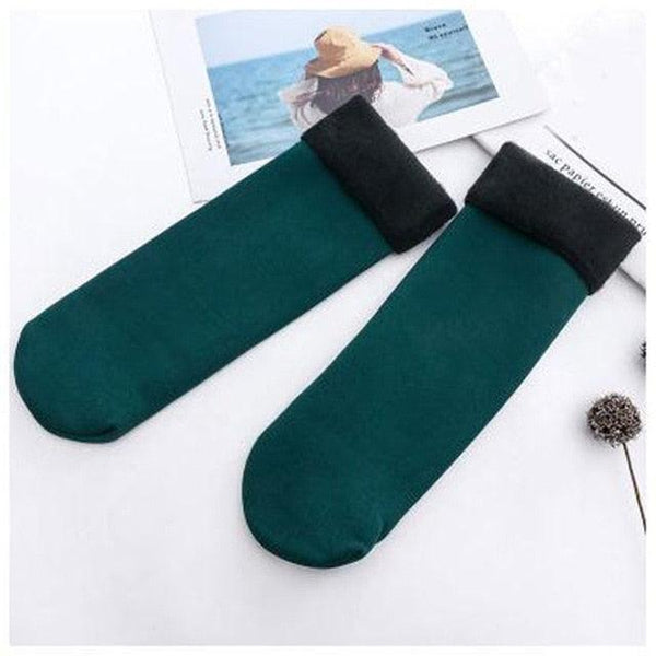 Winter Warm Thicken Thermal Socks Wool Cashmere Snow Black Skin Seamless Sock Velvet Soft Boots Floor Sleeping Socks