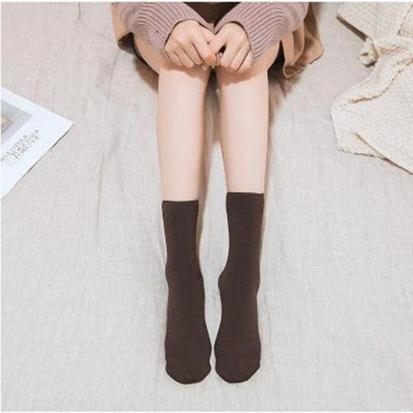 Winter Warm Thicken Thermal Socks Wool Cashmere Snow Black Skin Seamless Sock Velvet Soft Boots Floor Sleeping Socks