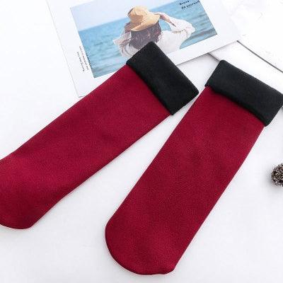 Winter Warm Thicken Thermal Socks Wool Cashmere Snow Black Skin Seamless Sock Velvet Soft Boots Floor Sleeping Socks