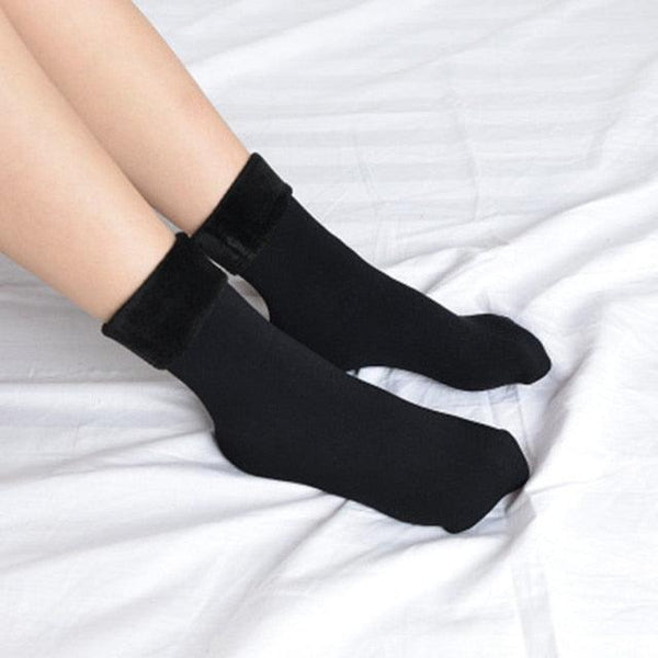 Winter Warm Thicken Thermal Socks Wool Cashmere Snow Black Skin Seamless Sock Velvet Soft Boots Floor Sleeping Socks