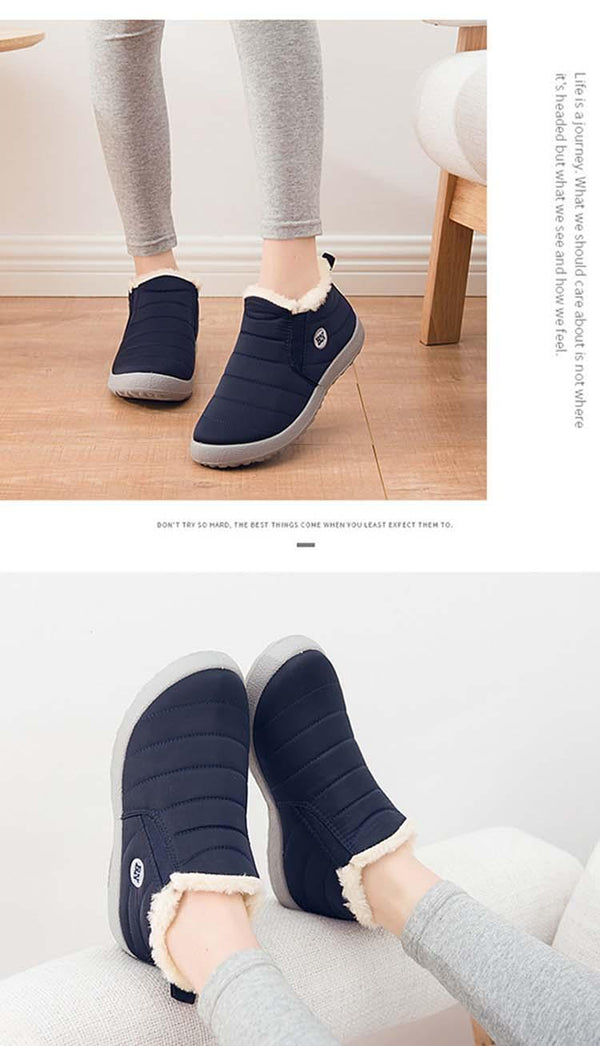 Winter Waterproof Shoes Men's Fashion Sneakers Outdoor Work Warm Shoes For Men Slip On Casual Comfortable Warm Outdoors Walking Waterproof Soft Shoes