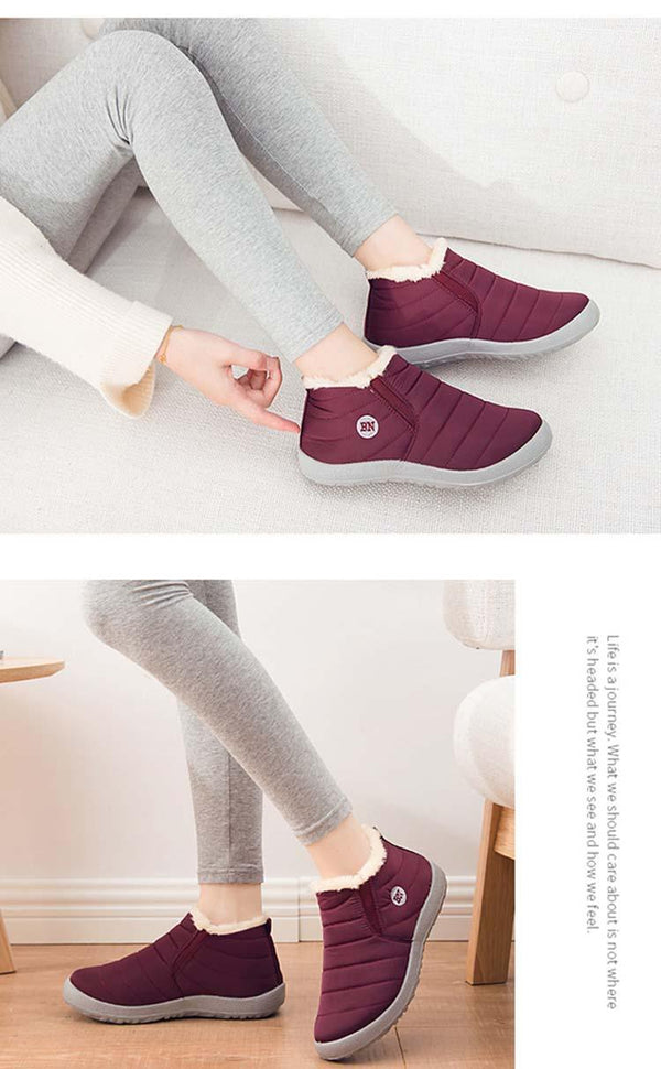 Winter Waterproof Shoes Men's Fashion Sneakers Outdoor Work Warm Shoes For Men Slip On Casual Comfortable Warm Outdoors Walking Waterproof Soft Shoes