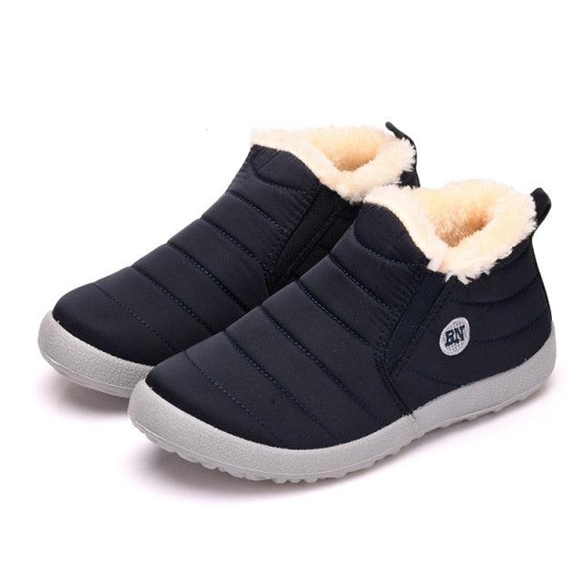 Winter Waterproof Shoes Men's Fashion Sneakers Outdoor Work Warm Shoes For Men Slip On Casual Comfortable Warm Outdoors Walking Waterproof Soft Shoes