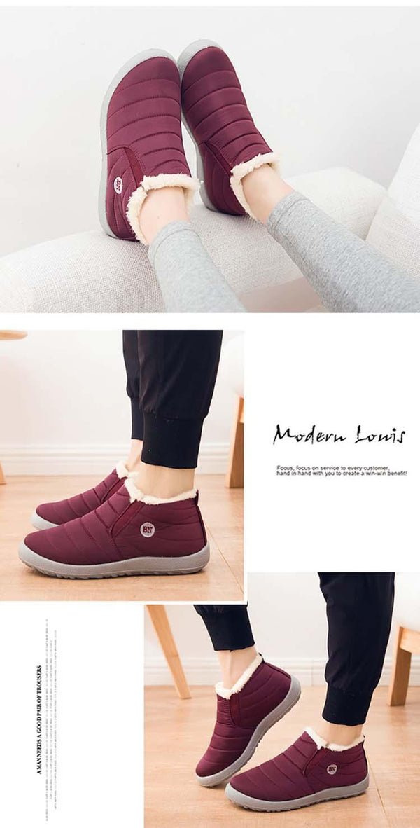 Winter Waterproof Shoes Men's Fashion Sneakers Outdoor Work Warm Shoes For Men Slip On Casual Comfortable Warm Outdoors Walking Waterproof Soft Shoes