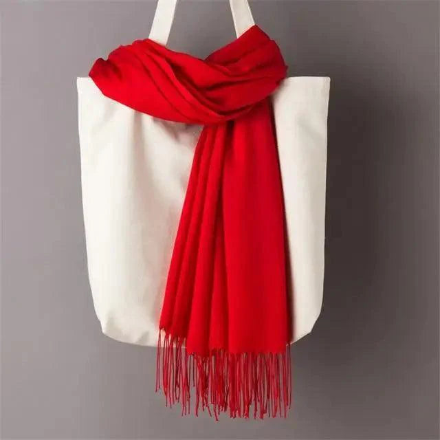 Winter Women Scarf Female Scarves For Women Solid Shawl Wraps For Winter Casual Wear Travel Friendly Wool Tassel Scarf Fashion Solid Color Toddler Soft Warm Scarves