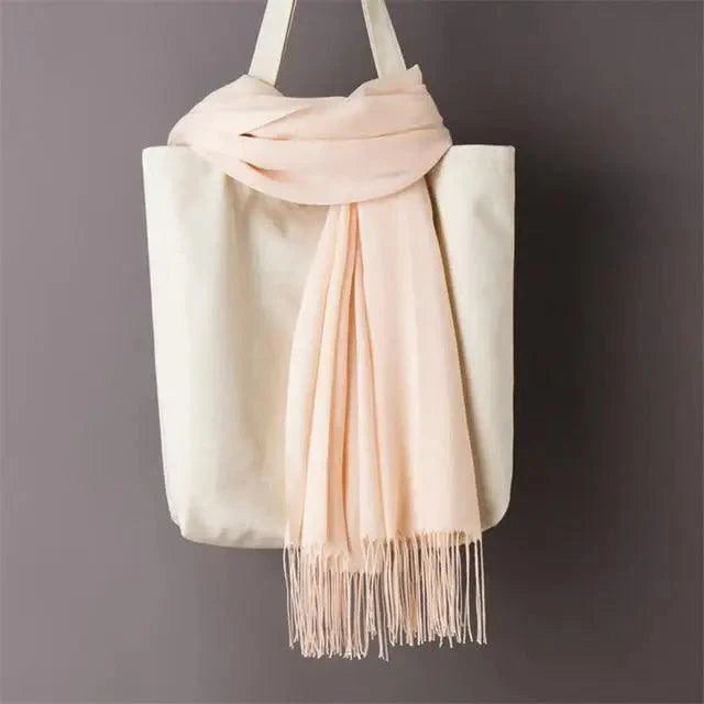 Winter Women Scarf Female Scarves For Women Solid Shawl Wraps For Winter Casual Wear Travel Friendly Wool Tassel Scarf Fashion Solid Color Toddler Soft Warm Scarves
