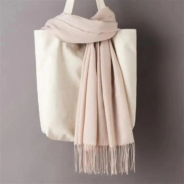 Winter Women Scarf Female Scarves For Women Solid Shawl Wraps For Winter Casual Wear Travel Friendly Wool Tassel Scarf Fashion Solid Color Toddler Soft Warm Scarves