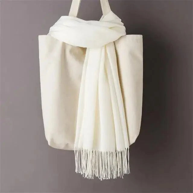 Winter Women Scarf Female Scarves For Women Solid Shawl Wraps For Winter Casual Wear Travel Friendly Wool Tassel Scarf Fashion Solid Color Toddler Soft Warm Scarves