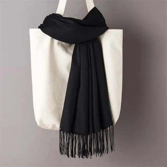 Winter Women Scarf Female Scarves For Women Solid Shawl Wraps For Winter Casual Wear Travel Friendly Wool Tassel Scarf Fashion Solid Color Toddler Soft Warm Scarves