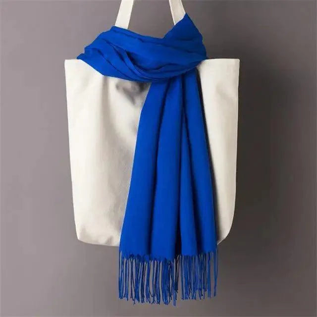 Winter Women Scarf Female Scarves For Women Solid Shawl Wraps For Winter Casual Wear Travel Friendly Wool Tassel Scarf Fashion Solid Color Toddler Soft Warm Scarves
