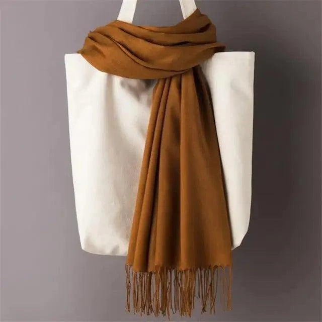 Winter Women Scarf Female Scarves For Women Solid Shawl Wraps For Winter Casual Wear Travel Friendly Wool Tassel Scarf Fashion Solid Color Toddler Soft Warm Scarves