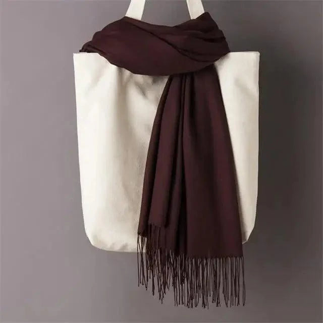 Winter Women Scarf Female Scarves For Women Solid Shawl Wraps For Winter Casual Wear Travel Friendly Wool Tassel Scarf Fashion Solid Color Toddler Soft Warm Scarves