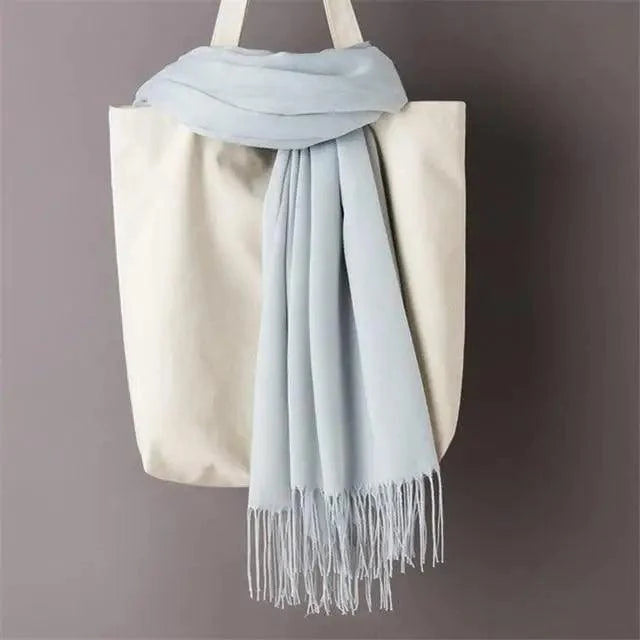 Winter Women Scarf Female Scarves For Women Solid Shawl Wraps For Winter Casual Wear Travel Friendly Wool Tassel Scarf Fashion Solid Color Toddler Soft Warm Scarves