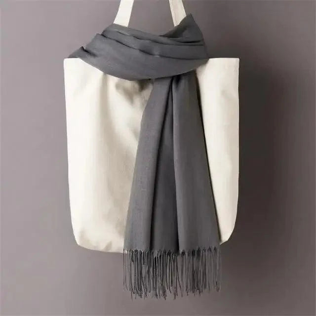 Winter Women Scarf Female Scarves For Women Solid Shawl Wraps For Winter Casual Wear Travel Friendly Wool Tassel Scarf Fashion Solid Color Toddler Soft Warm Scarves