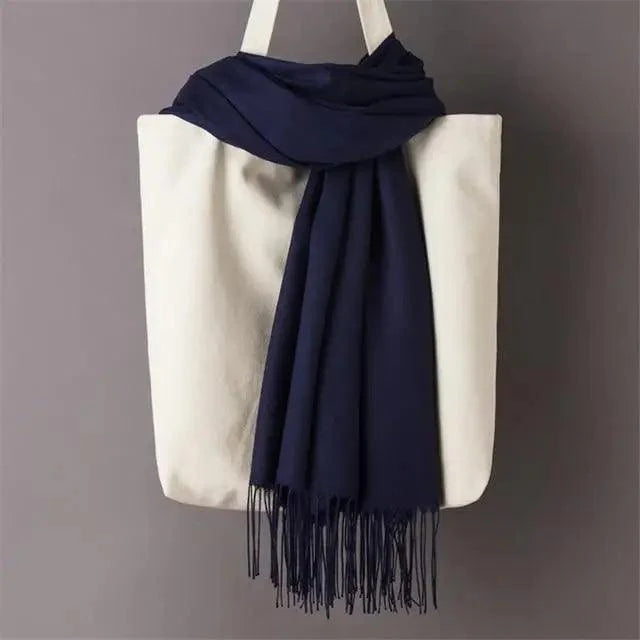 Winter Women Scarf Female Scarves For Women Solid Shawl Wraps For Winter Casual Wear Travel Friendly Wool Tassel Scarf Fashion Solid Color Toddler Soft Warm Scarves