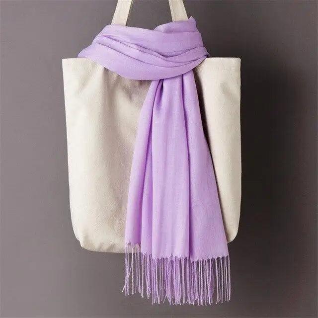 Winter Women Scarf Female Scarves For Women Solid Shawl Wraps For Winter Casual Wear Travel Friendly Wool Tassel Scarf Fashion Solid Color Toddler Soft Warm Scarves