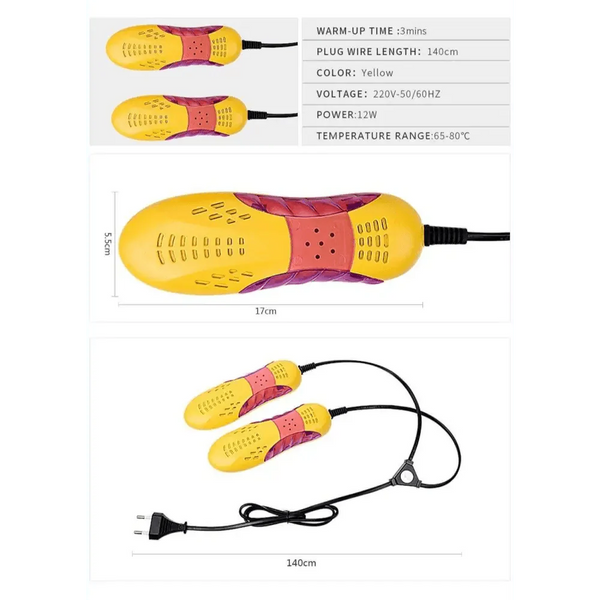Winter Yellow Shoe Dryer Lightweight Portable Shoe Warmer Machine Heater Household Essential For Autumn