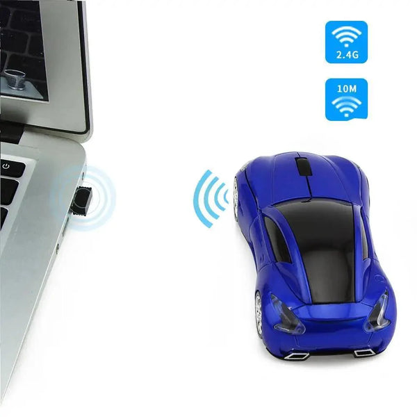 Wireless Black Sports Car USB Mouse Design Computer 1600 DPI Mouse Mini Ergonomic Gaming Mouse For Laptop And Computer 2.4Ghz