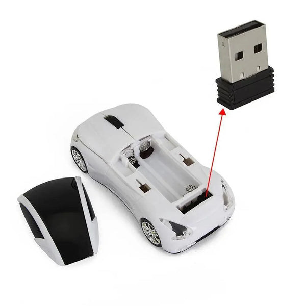 Wireless Black Sports Car USB Mouse Design Computer 1600 DPI Mouse Mini Ergonomic Gaming Mouse For Laptop And Computer 2.4Ghz