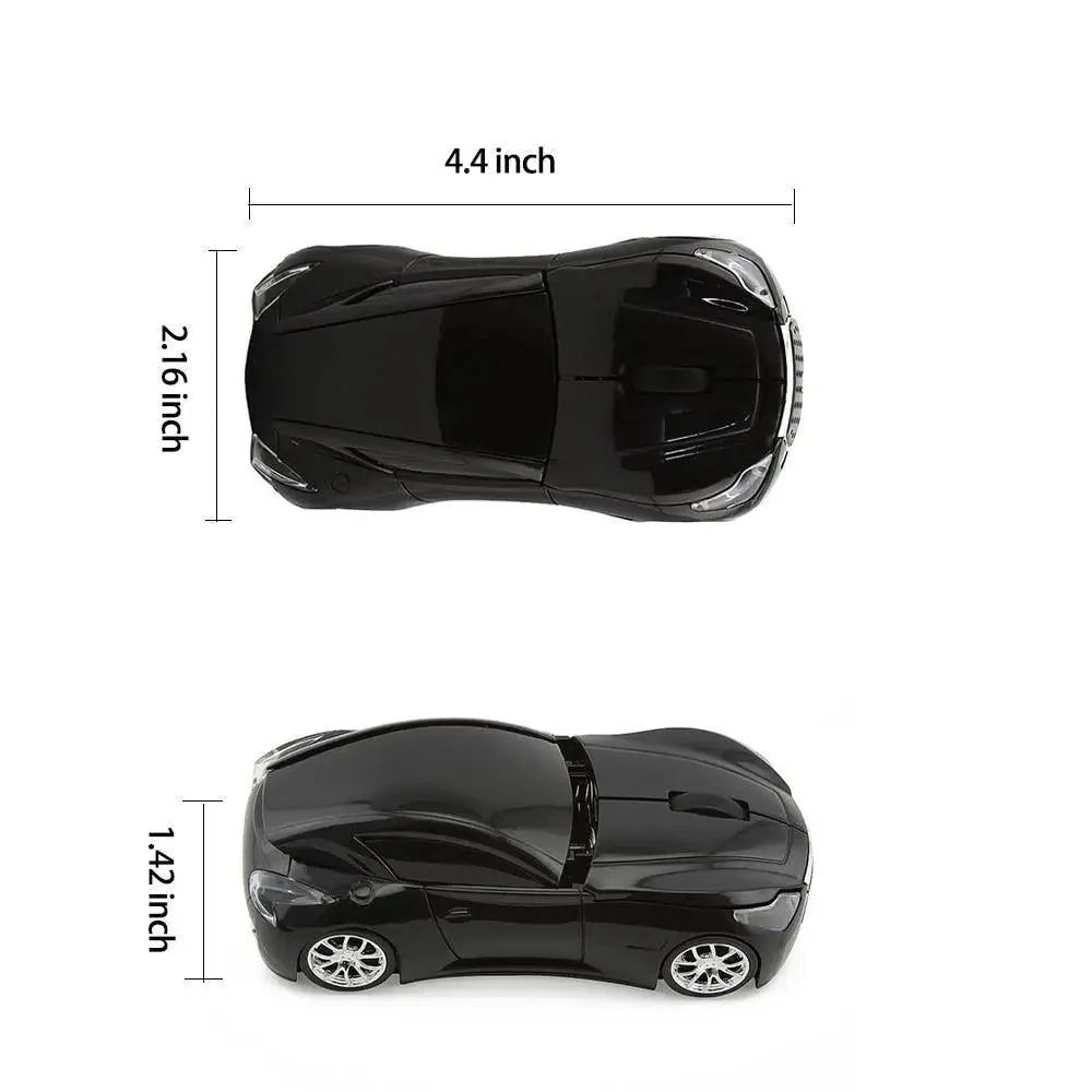 Wireless Black Sports Car USB Mouse Design Computer 1600 DPI Mouse Mini Ergonomic Gaming Mouse For Laptop And Computer 2.4Ghz