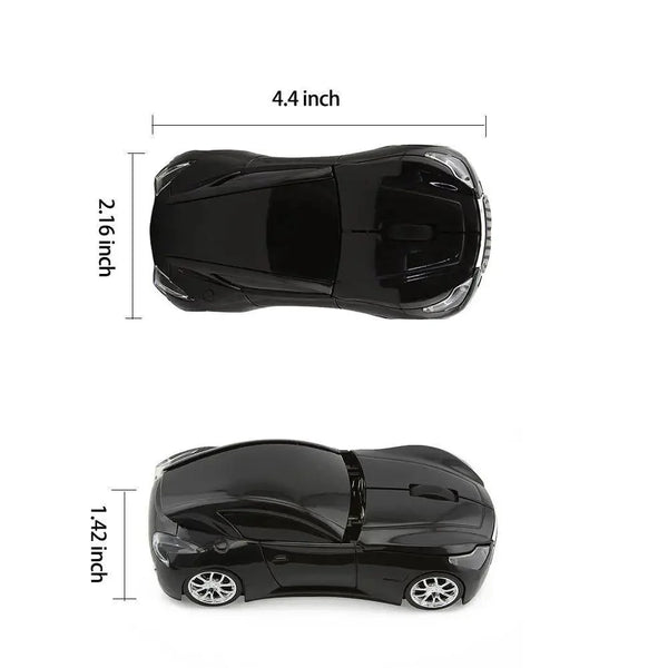 Wireless Black Sports Car USB Mouse Design Computer 1600 DPI Mouse Mini Ergonomic Gaming Mouse For Laptop And Computer 2.4Ghz