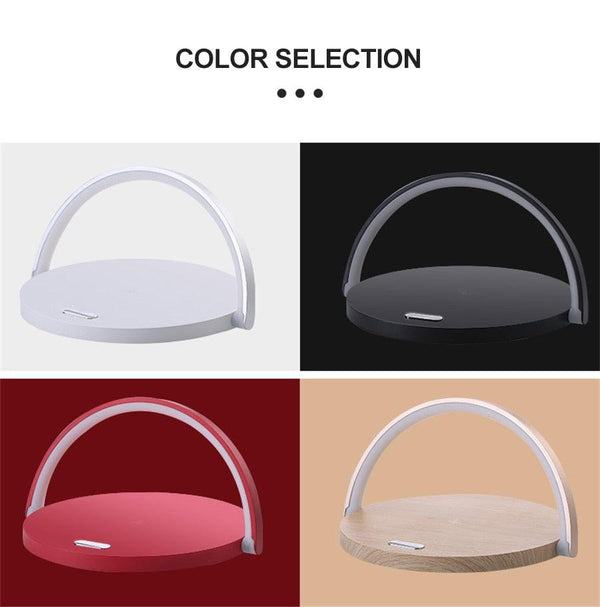 Wireless Charger LED Night Light Table Lamp Adjustable Angle Charging for iPhone Samsung Huawei Xiaomi Touch Switch Phone Holder Decorative Table Lamp Cute Study Lamps for Bedroom Décor