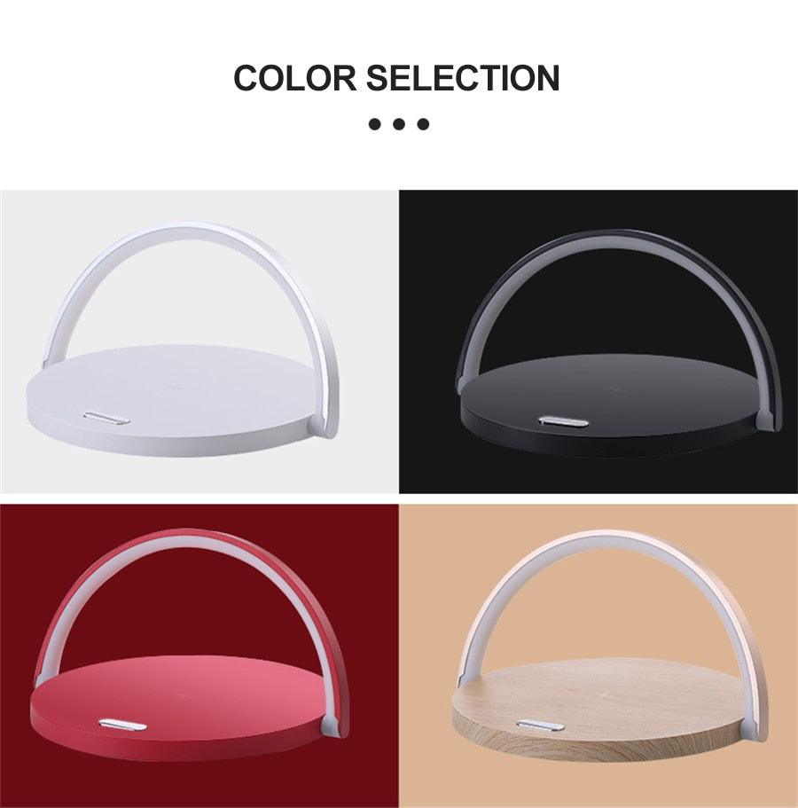 Wireless Charger LED Night Light Table Lamp Adjustable Angle Charging for iPhone Samsung Huawei Xiaomi Touch Switch Phone Holder Decorative Table Lamp Cute Study Lamps for Bedroom Décor