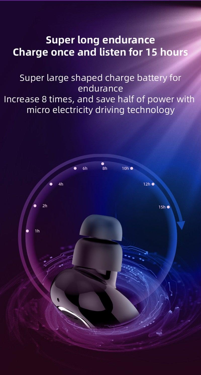 Wireless Earbuds Single Bluetooth-compatible Earphones Handsfree With Mic Waterproof Sport Stereo Headset Updated Design with Industry Leading Sound & Improved Comfort, Long Wireless Range,