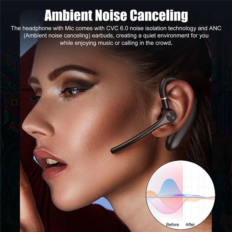 Wireless Headphones With Microphone Bluetooth Con Headset Earphones Updated Design with Industry Leading Sound & Improved Comfort, Long Wireless Range, Up to 24 Hours of Talk Time