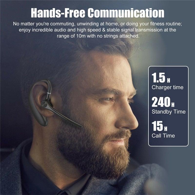 Wireless Headphones With Microphone Bluetooth Con Headset Earphones Updated Design with Industry Leading Sound & Improved Comfort, Long Wireless Range, Up to 24 Hours of Talk Time