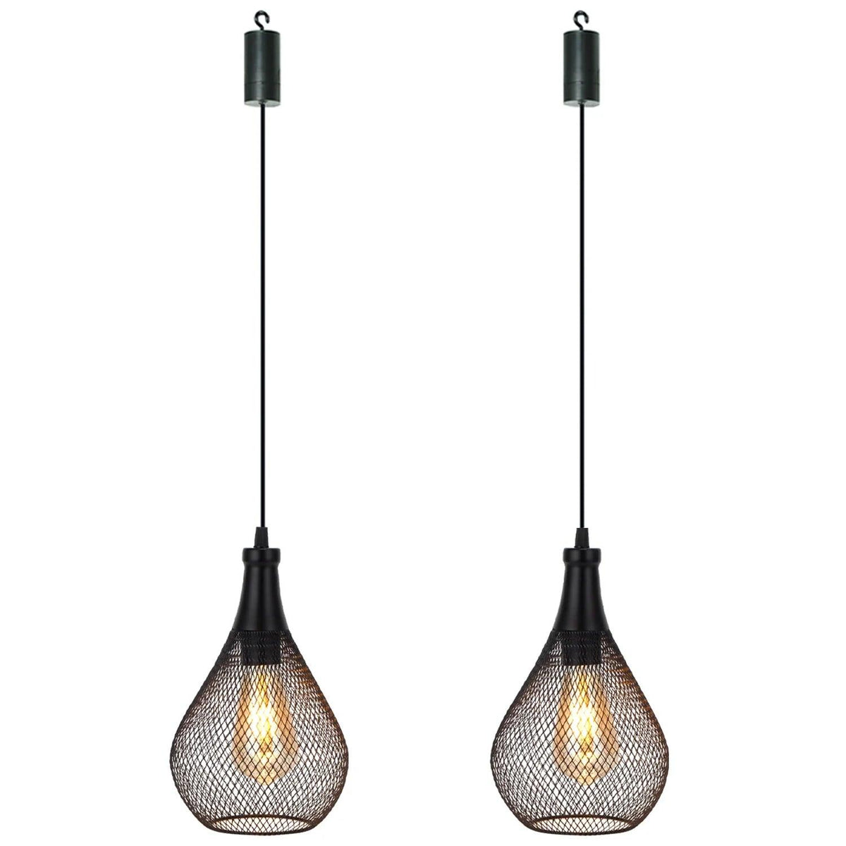 Set of 2 Hanging Lamps Battery Operated